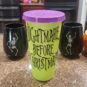 Glow in the dark Nightmare Bef Christmas Tumbler